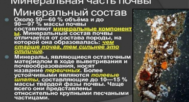 Původ minerální části půdy, z níž se skládá charakteristika